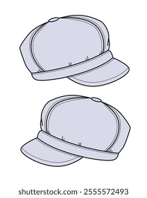 Pillbox cap mockup template vector illustration.