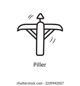 Piller Vector Outline Icon Design illustration. Medieval Symbol on White background EPS 10 File