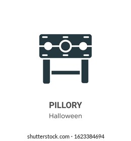 Pillory glyph icon vector on white background. Flat vector pillory icon symbol sign from modern halloween collection for mobile concept and web apps design.