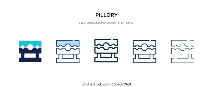 pillory icon in different style vector illustration. two colored and black pillory vector icons designed in filled, outline, line and stroke style can be used for web, mobile, ui