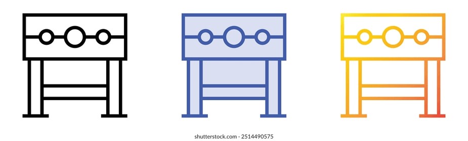 pillory icon. Linear, Blue Fill and Gradient Style Design Isolated On White Background