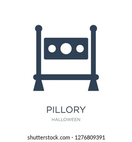 pillory icon vector on white background, pillory trendy filled icons from Halloween collection, pillory vector illustration