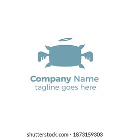 pillow angel simple logo design icon vector illustration line