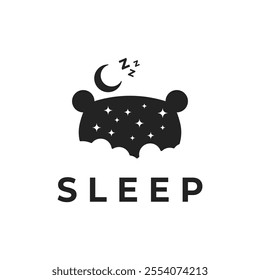 pillow bed sleep night dream logo design concept idea