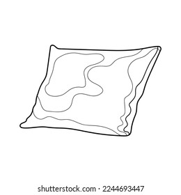 Almohada. Imagen vectorial en blanco y negro. Colores.