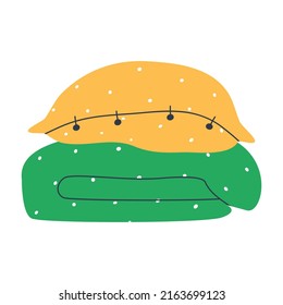 Pillow and blanket. Bedding for sleeping. Flat vector illustration. Eps10