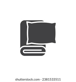 Pillow and blanket vector icon. filled flat sign for mobile concept and web design. Hotel bedding glyph icon. Symbol, logo illustration. Vector graphics
