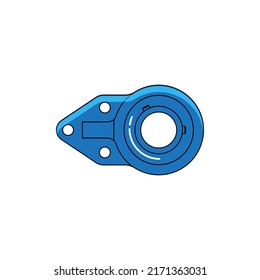 pillow block bearing type UCFH, blue vector icon design, on white background
