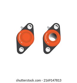 pillow block bearing type UCFL, abstract 3D design, on white background