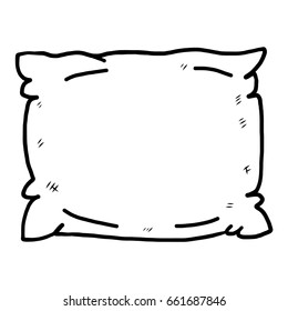 pillow / cartoon vector and illustration, black and white, hand drawn, sketch style, isolated on white background.
