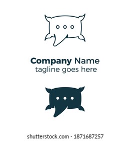 pillow chat communication simple logo design icon vector illustration line