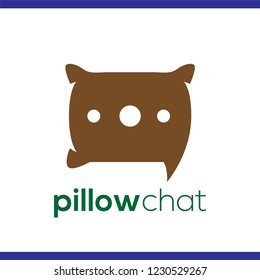 Pillow Chat Talk Logo Vector Template