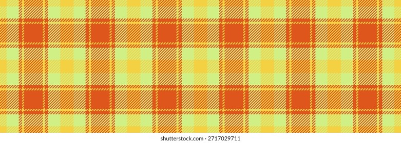 Padrão de verificação de travesseiro têxtil, vetor tartan de fundo do site. Tecido de textura sem emenda de carnaval em cor laranja e calcário paleta.