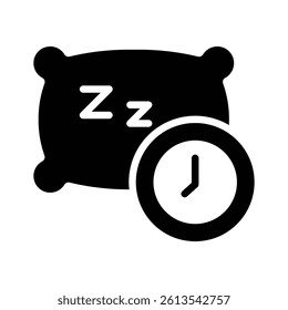 Pillow and clock icon indicating bedtime schedules
