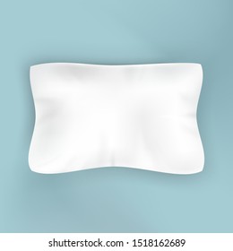 Pillow For Comfortable Sleeping Top View Vector Copy Space. Rectangular Orthopedic Soft Pillow. Hotel Room Accessory Interior Element For Sleep Concept Mockup Realistic 3d Illustration