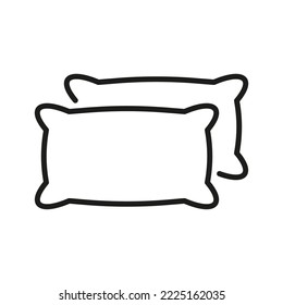 Pillow for Comfy Sleep Line Icon. Home Textile for Comfortable Relax Sign. Bedroom Soft Cushion Linear Pictogram. Cotton Pillow Decoration Outline Icon. Editable Stroke. Isolated Vector Illustration.
