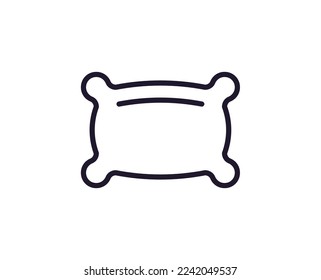 Pillow concept. Single premium editable stroke pictogram perfect for logos, mobile apps, online shops and web sites. Vector symbol isolated on white background. 