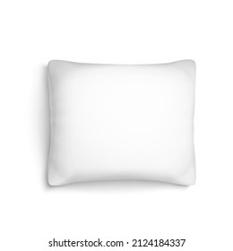 pillow cushion white. travel bedroom relax sleep 3d realistic vector