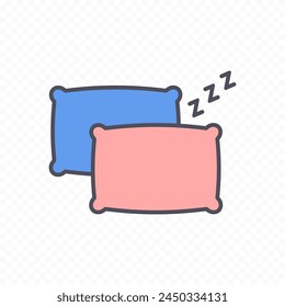 Pillow design, sleep, relaxation concept. Vector illustration.