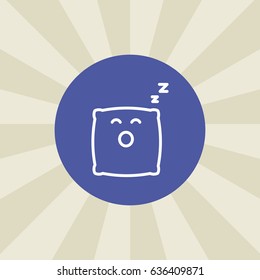 pillow emoji. icon. sign design. background