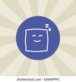 pillow emoji. icon. sign design. background