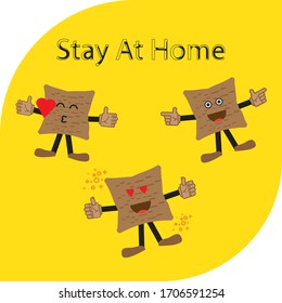 Pillow Emoji Stay At Home with cute pillow emoji use this vector for your project or your kids