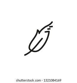 Pillow feather line icon. Tenderness, softness, light. Comfort concept. Can be used for topics like allergy, intimate hygiene, beauty