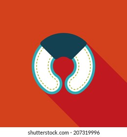 pillow, flat icon with long shadow