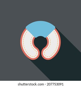 pillow, flat icon with long shadow