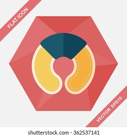 pillow, flat icon with long shadow