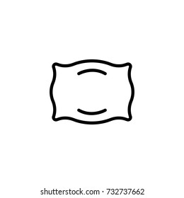 Pillow flat icon. Single high quality outline symbol of funeral for web design or mobile app. Thin line signs of death for design logo, visit card, etc. Outline logo of life.