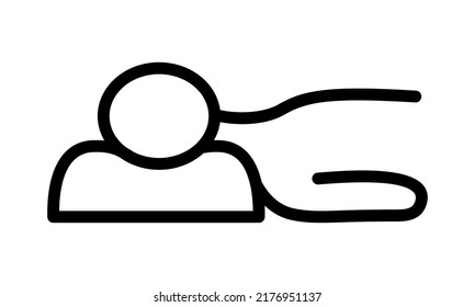 Pillow flat line icon. Outline sign mascara for mobile concept and web design, store.