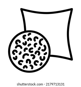 Pillow flat line icon. Outline sign mascara for mobile concept and web design, store.