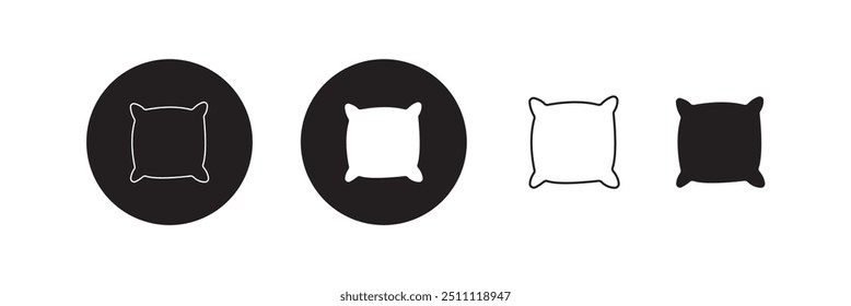 Icono de línea plana de almohada. Rímel de letrero de contorno para concepto móvil y Diseño web, tienda.