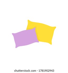 Pillow flat, sleep icon, vector illustration isolated on white background