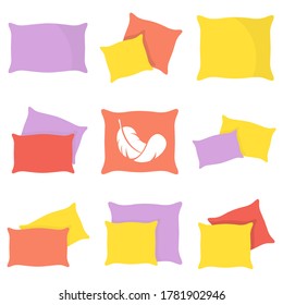 Pillow flat, sleep icon, vector illustration isolated on white background