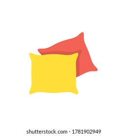 Pillow flat, sleep icon, vector illustration isolated on white background