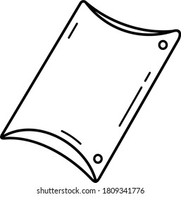 Pillow folded box. Vector outline icon.