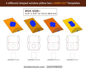 Pillow Gift box LASER CUT Template