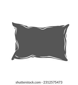 Pillow glyph icon vector illustration. Stamp of cushion of square shape for comfort of head and neck, comfortable sweet sleep and relax in home bed at night, front view of one orthopedic pillow