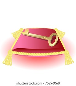 pillow and golden key