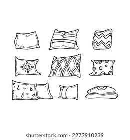 pillow handrawn doodle illustrations vector set
