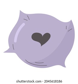 Pillow with heart in cartoon style. Home interior textile. 