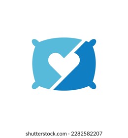 Pillow heart logo design, pillow lover icon, pillow shop logo design
