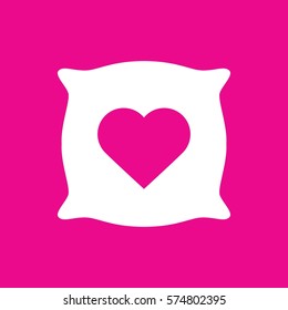 Pillow With Heart On It Icon Illustration Isolated Vector Sign Symbol