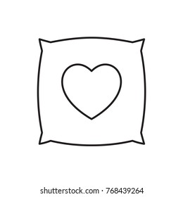 pillow with heart on it icon illustration isolated vector sign symbol