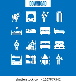 pillow icon. 16 pillow vector set. airbed, sleeping, maid and bunk icons for web and design about pillow theme