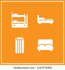 pillow icon. 4 pillow vector set. bed, airbed and bunk icons for web and design about pillow theme