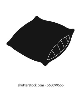 Pillow icon in black style isolated on white background. Sleep and rest symbol stock vector illustration.