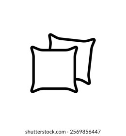 Pillow icon Black and white outline vector